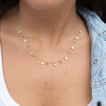 Mix Gemstones Necklace ~ Gold Plated 18k ~Jewelry ~ Minimalist ~Layered ~ MN017