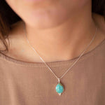 Turquoise, Larimar, Labradorite and Moonstone Tear Drop Necklace ~ Sterling Silver ~ Charm ~ Layered ~ minimalist ~ delicate MN167