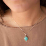 Turquoise, Larimar, Labradorite and Moonstone Tear Drop Necklace ~ Sterling Silver ~ Charm ~ Layered ~ minimalist ~ delicate MN167