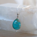 Turquoise, Larimar, Labradorite and Moonstone Tear Drop Necklace ~ Sterling Silver ~ Charm ~ Layered ~ minimalist ~ delicate MN167