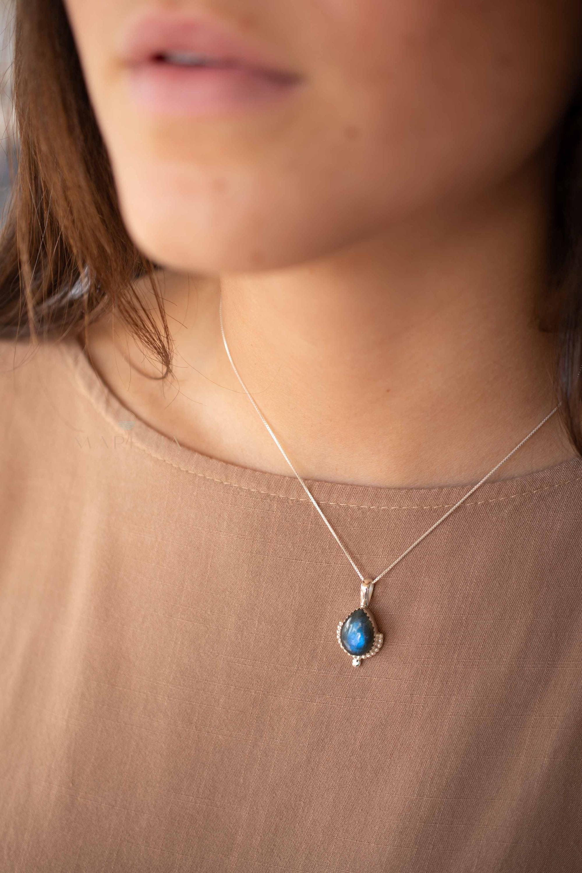Copper Turquoise Necklace ~ Sterling Silver ~ MN173B