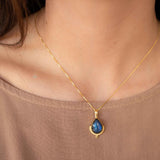 Moonstone, Labradorite, Larimar or Turquoise Pendant ~ Gold Plated over Sterling Silver ~ Necklace ~ minimalist ~ Delicate ~Everyday ~MN172A