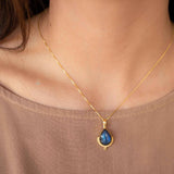 Moonstone, Labradorite, Larimar or Turquoise Pendant ~ Gold Plated over Sterling Silver ~ Necklace ~ minimalist ~ Delicate ~Everyday ~MN171A