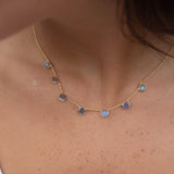 Labradorite Necklace ~ Gold Plated 18k ~ Jewelry ~ Gift For Her ~ Minimalist~ Handmade~ Thin Chain~ Delicate ~Layered ~ MN
