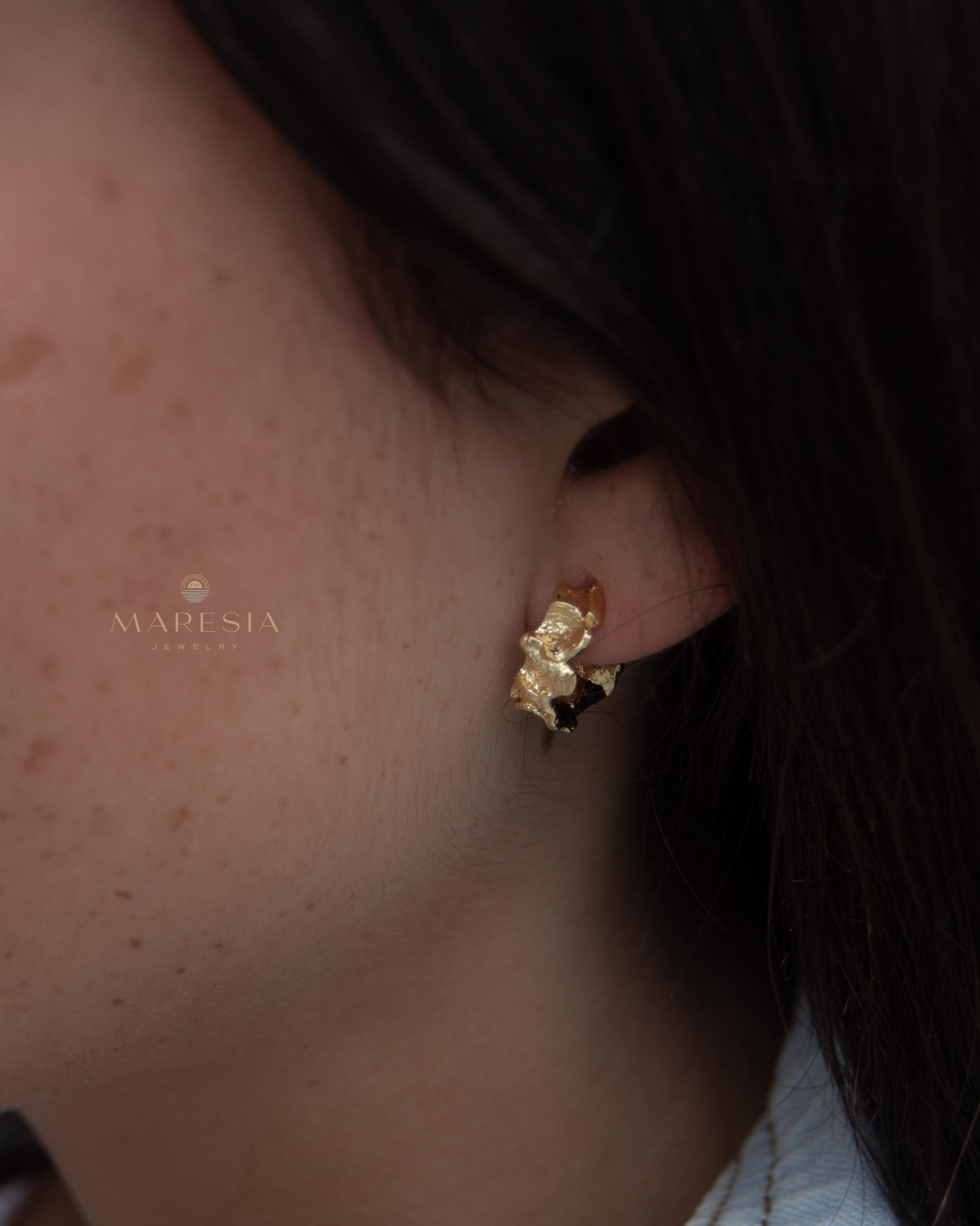 Delicate small hoop Earrings ~ Stud ~ Jewelry ~ 18k Gold Plated ~ Minimalist Everyday ~ Gift for Her ~ Boho ~ Hippie ~ ME034