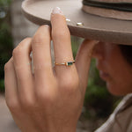 Green Tourmaline Hydro Ring ~ Rectangular Stone ~ 18k Gold Plated ~ Jewelry ~ Handmade ~ Boho ~ MR364