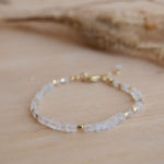 Moonstone Bracelet ~ Gold Plated 18k ~ Handmade ~ Hippie ~Bohemian ~Jewelry ~Stackable MB065