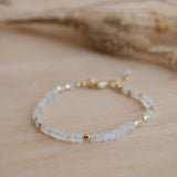 Moonstone Bracelet ~ Gold Plated 18k ~ Handmade ~ Hippie ~Bohemian ~Jewelry ~Stackable MB065