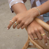 Fresh Water Pearl Bracelet ~ Gold Plated 18k ~ Handmade ~ Hippie ~Bohemian ~Jewelry ~Stackable MB070