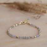 Labradorite Bracelet ~ Gold Plated 18k ~ Handmade ~ Hippie ~Bohemian ~Jewelry ~Stackable MB066