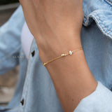 Fresh Water Pearl Bracelet ~ Gold Plated 18k ~ Handmade ~ Hippie ~Bohemian ~Jewelry ~Stackable MB070