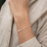 Fresh Water Pearl, Rose quartz, Blue Topaz and Citrine Bracelet ~ Gold Plated 18k ~ Handmade ~ Hippie ~Bohemian ~Jewelry ~Stackable MB071