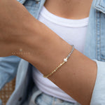 Labradorite & Fresh Water Pearl Bracelet ~ Gold Plated 18k ~ Handmade ~ Hippie ~Bohemian ~Jewelry ~Stackable MB072