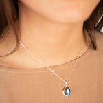 Moonstone, Labradorite, Larimar & Turquoise Necklace ~ Sterling Silver ~ MN173B