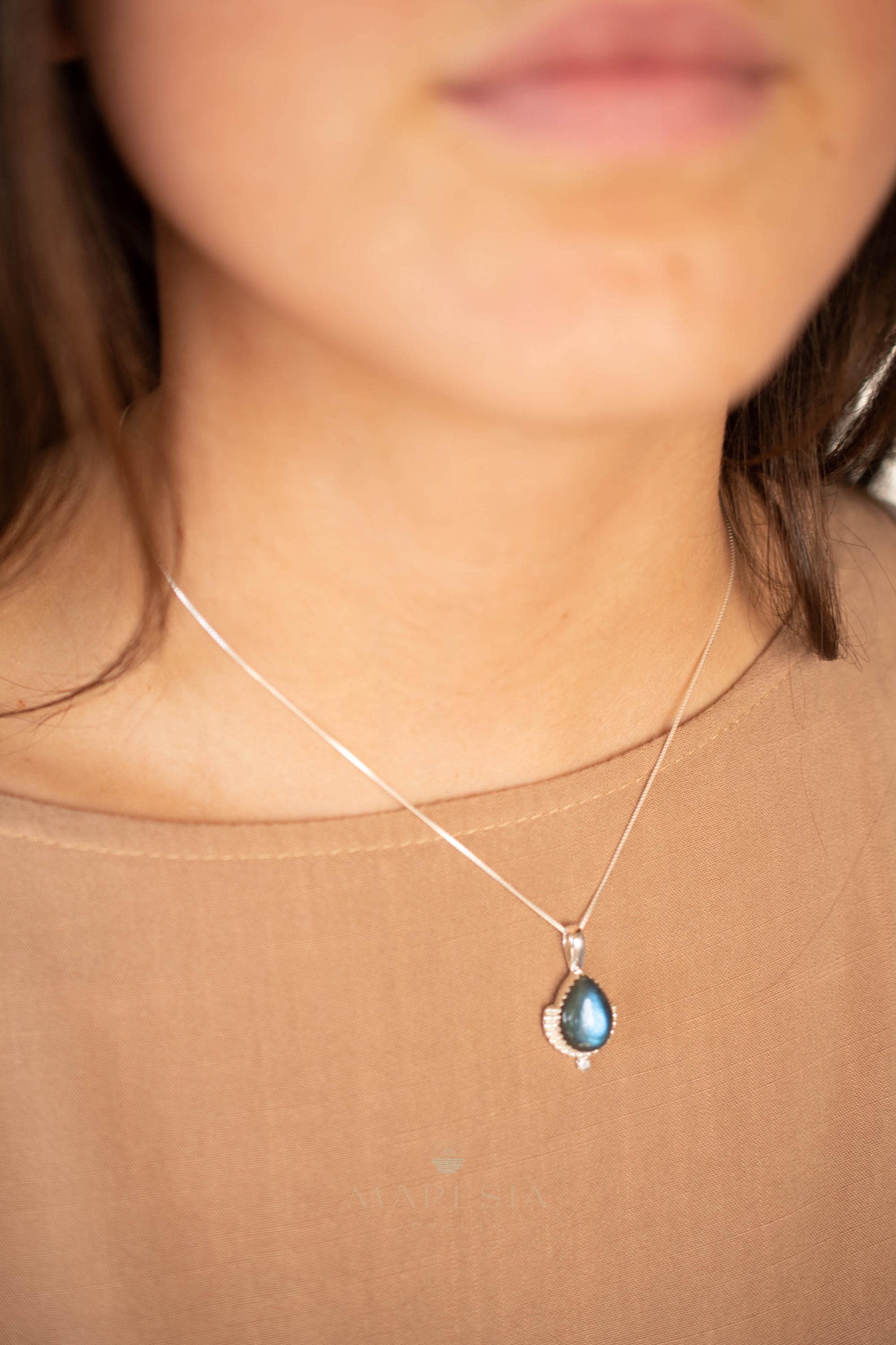 Copper Turquoise Necklace ~ Sterling Silver ~ MN173B