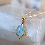 Moonstone, Labradorite, Larimar or Turquoise Pendant ~ Gold Plated over Sterling Silver ~ Necklace ~ minimalist ~ Delicate ~Everyday ~MN172A