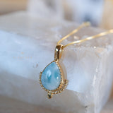 Moonstone, Labradorite, Larimar or Turquoise Pendant ~ Gold Plated over Sterling Silver ~ Necklace ~ minimalist ~ Delicate ~Everyday ~MN172A