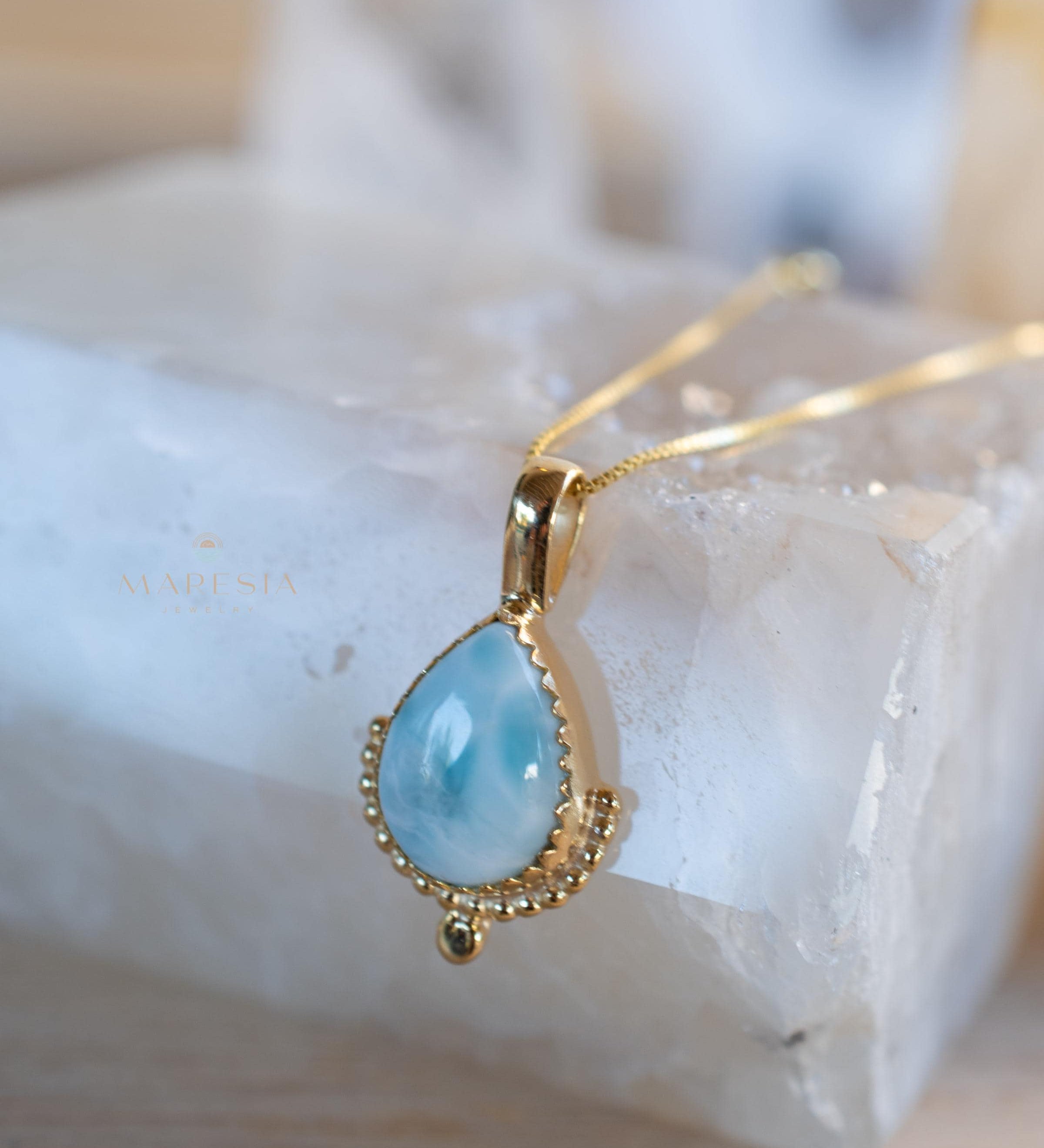 Moonstone, Labradorite, Larimar or Turquoise Pendant ~ Gold Plated over Sterling Silver ~ Necklace ~ minimalist ~ Delicate ~Everyday ~MN172A