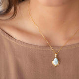 Moonstone, Labradorite, Larimar or Turquoise Pendant ~ Gold Plated over Sterling Silver ~ Necklace ~ minimalist ~ Delicate ~Everyday ~MN171A