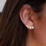 Crushed white druzy Ear Climber Earrings ~ Stud~Jewelry~ 18k Gold Plated ~ Natural ~ Minimalist Everyday ~ Gift for Her ~ Boho ~Hippie~ME059