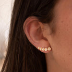 Crushed white druzy Ear Climber Earrings ~ Stud~Jewelry~ 18k Gold Plated ~ Natural ~ Minimalist Everyday ~ Gift for Her ~ Boho ~Hippie~ME059