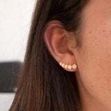 Crushed white druzy Ear Climber Earrings ~ Stud~Jewelry~ 18k Gold Plated ~ Natural ~ Minimalist Everyday ~ Gift for Her ~ Boho ~Hippie~ME059