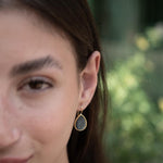 Labradorite Tear Drop Earrings ~ 18k Gold Plated ~ Minimalist Everyday ~ Gift for Her ~ Boho ~ ME108