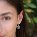 Labradorite Tear Drop Earrings ~ 18k Gold Plated ~ Minimalist Everyday ~ Gift for Her ~ Boho ~ ME108