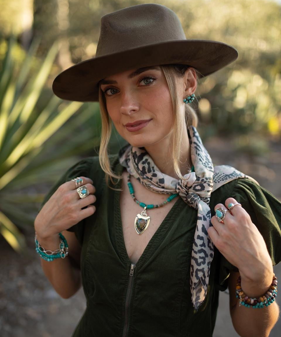 Azurite and Chrysocolla Pendant, African Turquoise beads necklace~ Sterling Silver 925 ~ Jewelry ~ Gift For Her ~ Minimalist~ Handmade~ MN