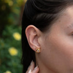 Moonstone Earrings ~ Stud ~ Jewelry ~ 18k Gold Plated ~ Natural ~ Minimalist Everyday ~ Gift for Her ~ Boho ~ Hippie ~ ME083