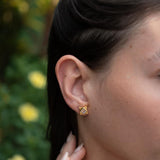 Moonstone Earrings ~ Stud ~ Jewelry ~ 18k Gold Plated ~ Natural ~ Minimalist Everyday ~ Gift for Her ~ Boho ~ Hippie ~ ME083