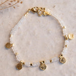 Moonstone Bracelet ~ Gold Plated 18k ~ Handmade ~ Hippie ~Bohemian ~Jewelry ~Stackable MB077