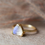 Moonstone Ring ~ Natural Stone ~ 18k Gold Plated ~ Jewelry ~ Handmade ~ Statement Ring ~ Boho ~ Tringle ~ MR371