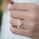 Moonstone Ring ~ Natural Stone ~ 18k Gold Plated ~ Jewelry ~ Handmade ~ Statement Ring ~ Boho ~ Tringle ~ MR371
