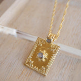 Moonstone & Labradorite Necklace ~ Charm ~ Gold plated 18k ~ Bohemian ~ Statement necklace ~ MN197