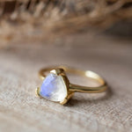 Moonstone Ring ~ Natural Stone ~ 18k Gold Plated ~ Jewelry ~ Handmade ~ Statement Ring ~ Boho ~ Tringle ~ MR371
