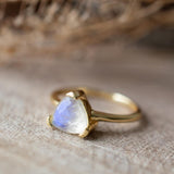 Moonstone Ring ~ Natural Stone ~ 18k Gold Plated ~ Jewelry ~ Handmade ~ Statement Ring ~ Boho ~ Tringle ~ MR371