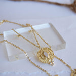 Moonstone, Labradorite & CZ Necklace ~ Charm ~ Gold plated 18k ~ Bohemian ~ Cubic zirconia ~ MN196