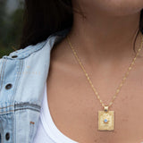 Moonstone & Labradorite Necklace ~ Charm ~ Gold plated 18k ~ Bohemian ~ Statement necklace ~ MN197