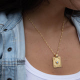 Moonstone & Labradorite Necklace ~ Charm ~ Gold plated 18k ~ Bohemian ~ Statement necklace ~ MN197