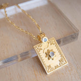 Moonstone & Labradorite Necklace ~ Charm ~ Gold plated 18k ~ Bohemian ~ Statement necklace ~ MN197