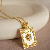 Moonstone & Labradorite Necklace ~ Charm ~ Gold plated 18k ~ Bohemian ~ Statement necklace ~ MN197