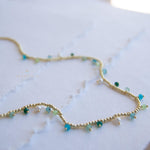 Light Green Jade, Emerald Jade, Pearl, Apatite jade, Prehnite jade & Neon apatite Necklace ~ Gold Plated 18k Bohemian ~Stackable MN198