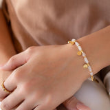 Moonstone Bracelet ~ Gold Plated 18k ~ Handmade ~ Hippie ~Bohemian ~Jewelry ~Stackable MB077