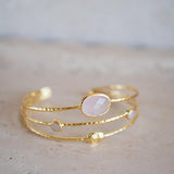 Rose quartz Adjustable Bracelet ~ Gold Plated 18k ~ Handmade ~ Hippie ~Bohemian ~Jewelry ~Gemstone ~Body MB057