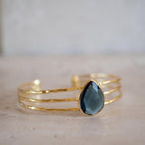 Iolite hydro Adjustable Bracelet ~ Gold Plated 18k or Silver Rodhium Plated ~ Handmade ~ Hippie ~Bohemian~Jewelry~ Stone ~Body MB057