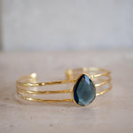 Iolite hydro Adjustable Bracelet ~ Gold Plated 18k or Silver Rodhium Plated ~ Handmade ~ Hippie ~Bohemian~Jewelry~ Stone ~Body MB057