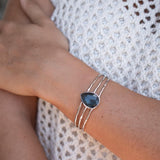 Iolite hydro Adjustable Bracelet ~ Gold Plated 18k or Silver Rodhium Plated ~ Handmade ~ Hippie ~Bohemian~Jewelry~ Stone ~Body MB057