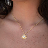 Moonstone, Copper Turquoise or Labradorite Necklace ~ Charm ~ Gold plated 18k ~ Bohemian ~ MN199