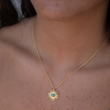 Moonstone, Copper Turquoise or Labradorite Necklace ~ Charm ~ Gold plated 18k ~ Bohemian ~ MN199